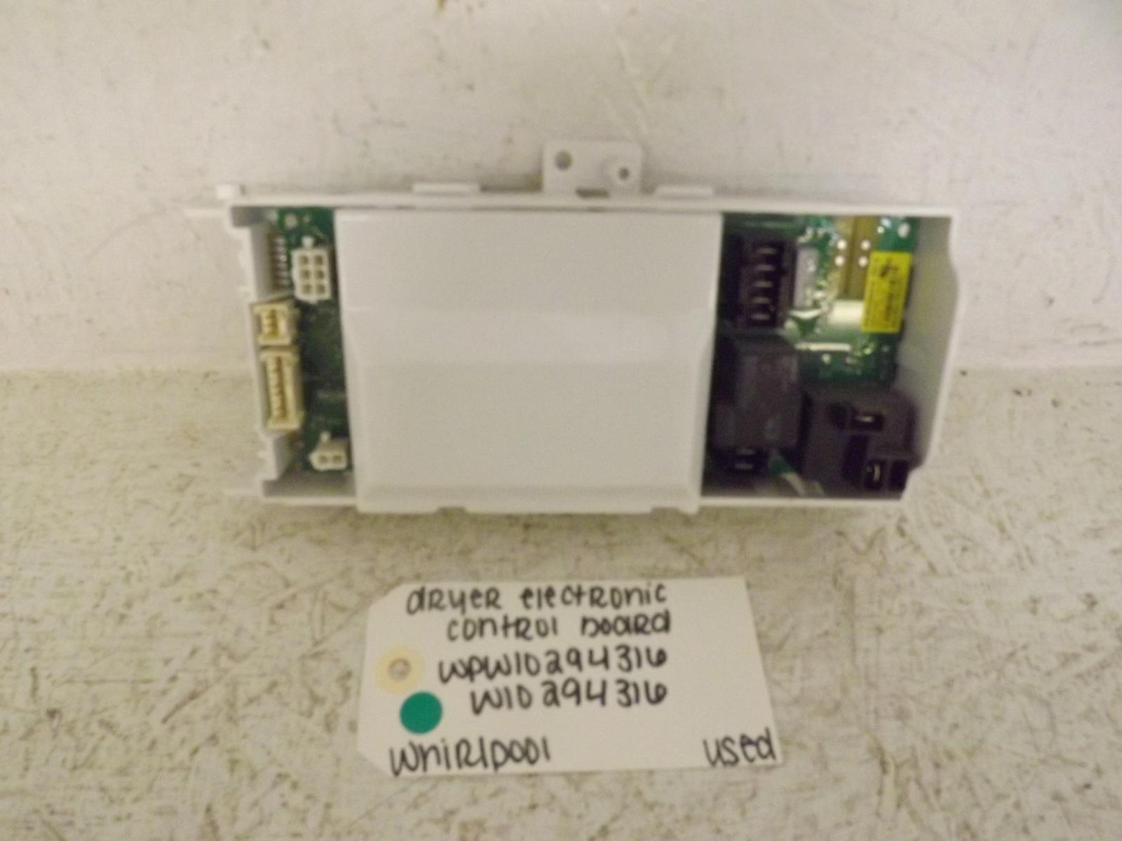Whirlpool Dryer WPW10294316 W10294316 Electronic Control Board Used Whirlpool Dryer WPW10294316 W10294316 Electronic Control Board Used